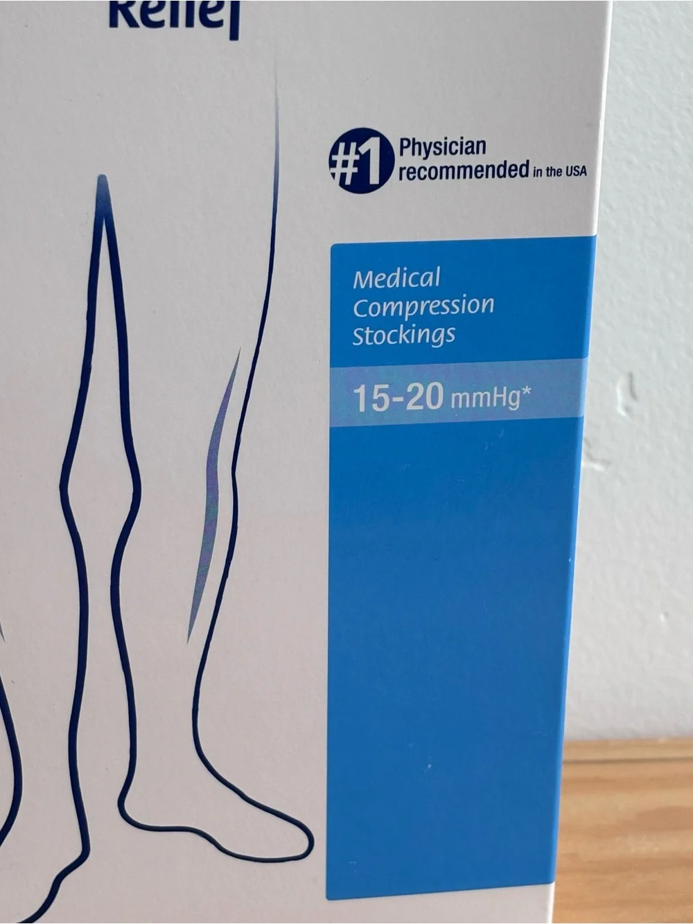 NEW JOBST Relief Compression Thigh High Firm Support 15-20mmHg beige Large